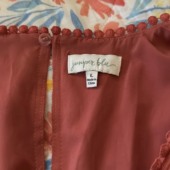 Juniper Blue V-neck Sleeveless Ruffle Dress - Picture 8 of 8